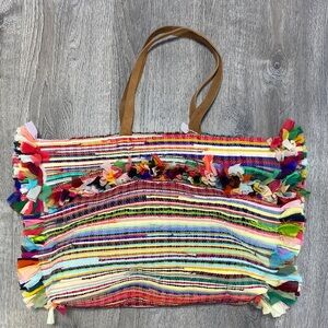 New Striped Boho Tote Bag